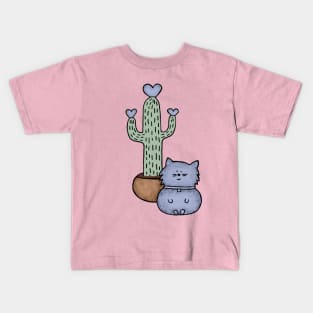 A cactus and a cat Kids T-Shirt